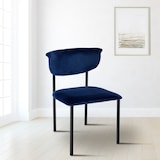 thumbnail of Chaise de salle à manger Gambell Velours Bleu foncé