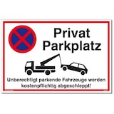 thumbnail of Großes Schild Privatparkplatz weiß | stabiles Alu-Schild mit UV-Schutz 42 x 30cm