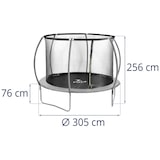 thumbnail of Gymrex Gartentrampolin - Ø 305 x 180 cm - 100 kg - Netz - Schwarz/Grau