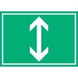 thumbnail of Richtungspfeil hoch runter Schild waagerecht weiss grün Pfeil A1 Rückseite selbstklebend