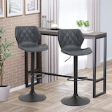 thumbnail of HOMCOM Set 2 Sgabelli da Bar in PU Altezza Regolabile e Poggiapiedi