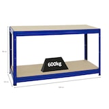 thumbnail of PROREGAL Etabli DINO réglable en hauteur, HxLxP 90x160x60cm, Capacité de charge 600kg, Bleu, Etabli d’Atelier, Table de Travail & Bricolage