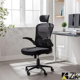 thumbnail of ZIK Sedia da Ufficio Poltrona Ergonomica Girevole con Supporto Lombare, Braccioli e Poggiatesta  -Nero