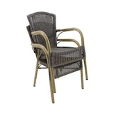 thumbnail of METRO PROFESSIONAL Poltrona empilhável Feltre, alumínio/poliuretano, aspeto de bambu, castanho