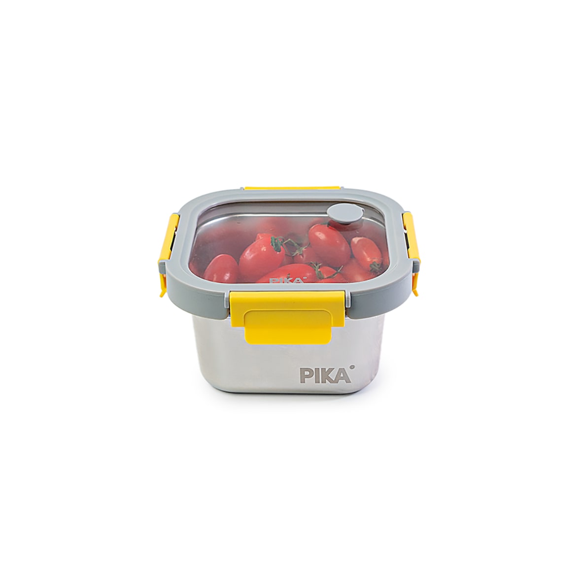 PIKA - Boite alimentaire 600ml en inox et couvercle en verre trempé – Hermétique et légère – Compatible micro-ondes, four, congélateur – MetalShock