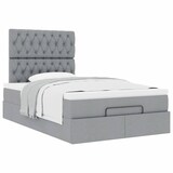 thumbnail of vidaXL Ottoman-Bett mit Matratze Hellgrau 120x200 cm Stoff