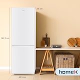 thumbnail of homeX Kühlschrank mit Gefrierfach | Kühl-Gefrierkombination freistehend | 173 Liter Nutzinhalt | 40 dB | CFS1110-W weiß