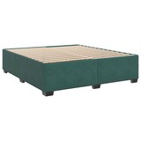 thumbnail of vidaXL Boxspringbett mit Matratze Dunkelgrün 200x200 cm Samt