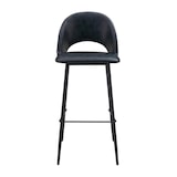 thumbnail of Set van 2 hoge stoelen in metaal en zwart gecoate stof