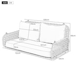 thumbnail of Merax PE-Rattan-Schaukel-Doppelsitz, Hängeschaukel für den Garten im Freien, mit Kissen und 2 Ketten, belastbar 320 kg, beige