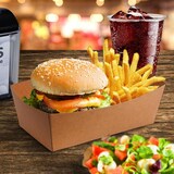 thumbnail of 100x BIONATURE Snackschalen kraft braun mit Fettbarriere 16,5x9x6cm 1000ml