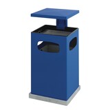 thumbnail of PROREGAL Metall Kombiascher mit abnehmbarem Dach | 80 Liter, HxBxT 95,5x50x50cm | Inkl. Befestigungsmaterial für Bodenmontage | Blau