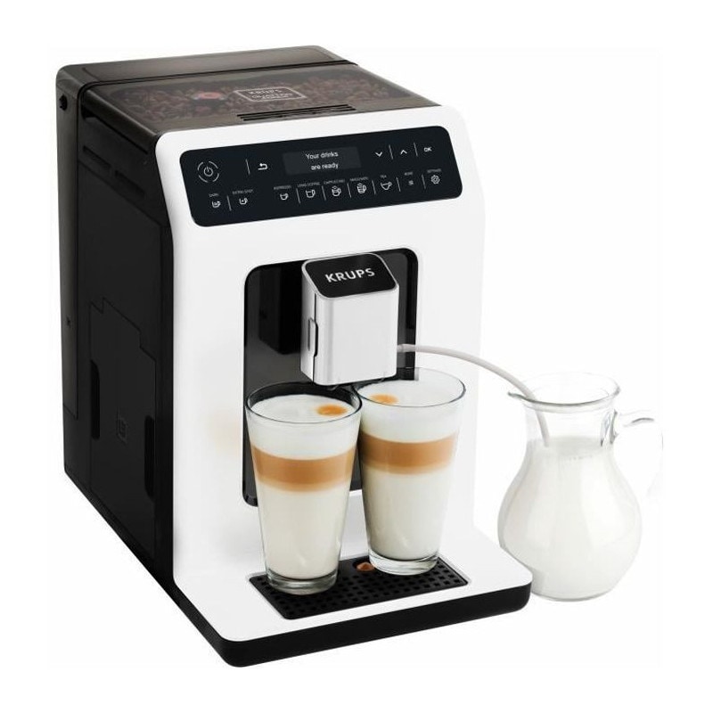 Krups Ea890110 Evidence Machine A Cafe A Grain, Broyeur Grain, Cafetiere Expresso Cappuccino Espresso, 2 Tasses, Fabrique En Fra