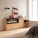 thumbnail of Frisiertisch, Schminktisch, Ablage, 234x35x75 cm, Mit Schublade, XXL Elektrokamin, Kommode, Moderner Stil, Eiche _ 452_53