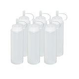 thumbnail of 6 Stück transparente Quetschflaschen 0,26 Liter Dosierflasche Spenderflasche Dressingflasche