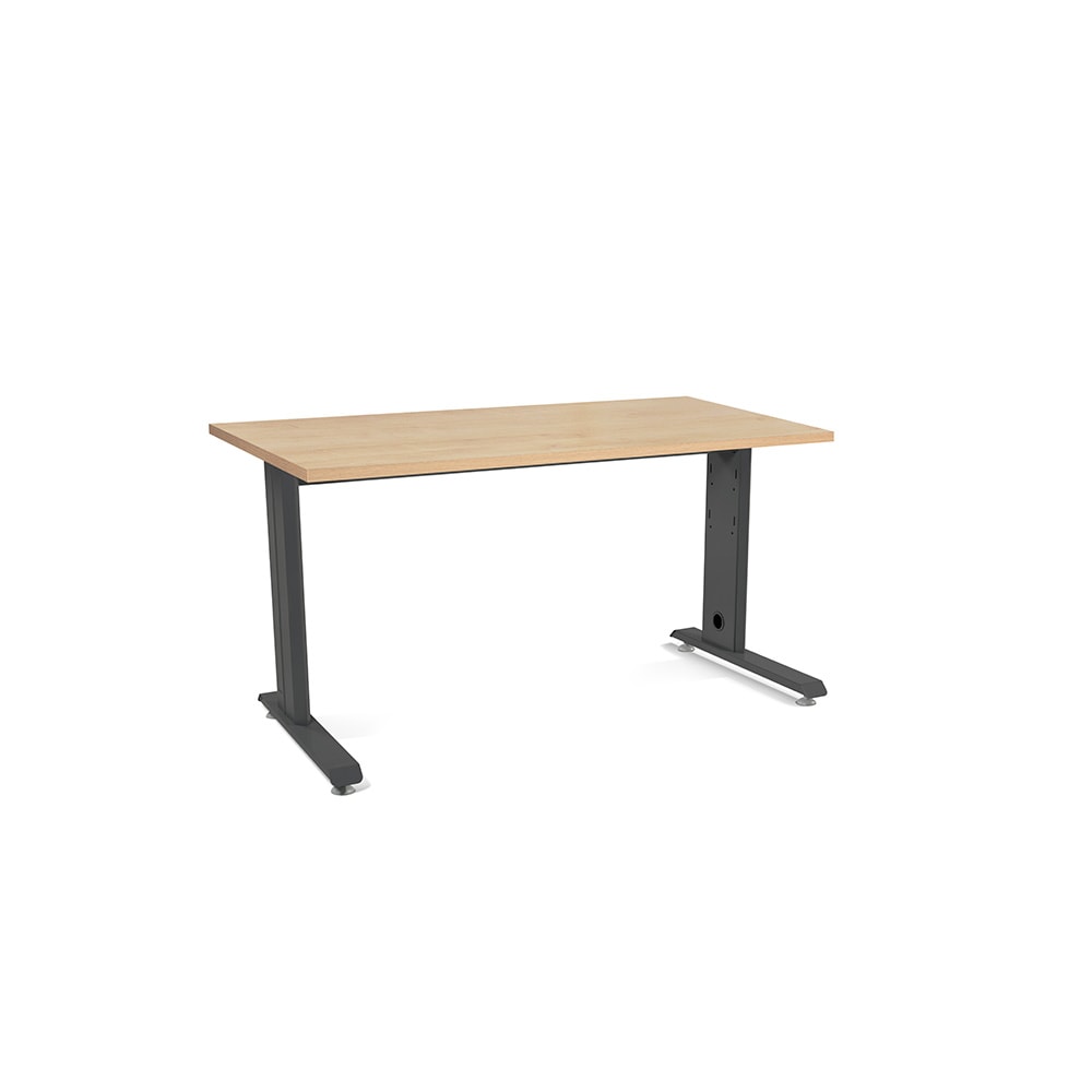 Rocada mesa secretária série Metal 140x80cm antracite / carvalho