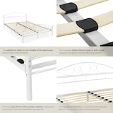 thumbnail of tectake Letto in metallo con rete a doghe dal design romantico - 200 x 140 cm, bianco/bianco - 404517