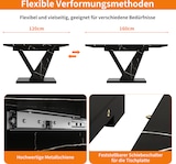 thumbnail of Ausziehbarer Esstisch Teleskoptisch 76x160x75 cm Marmordekor Schwarz mit Metallschienen Verriegelung und verstellbaren Füßen MDF Metall