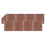 thumbnail of vidaXL WPC Zaun-Set 8 Quadrate + 1 Schräge 1484x186 cm Braun