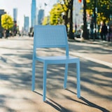 thumbnail of Hellblaue Stühle „Emi“. Stapelbare Möbel für Terrasse, Innen- und Außenbar, Restaurant und Cafeteria.