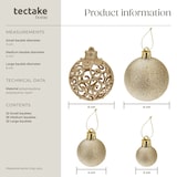 thumbnail of tectake 100 kerstballen onbreekbaar in goud - goud - 403323