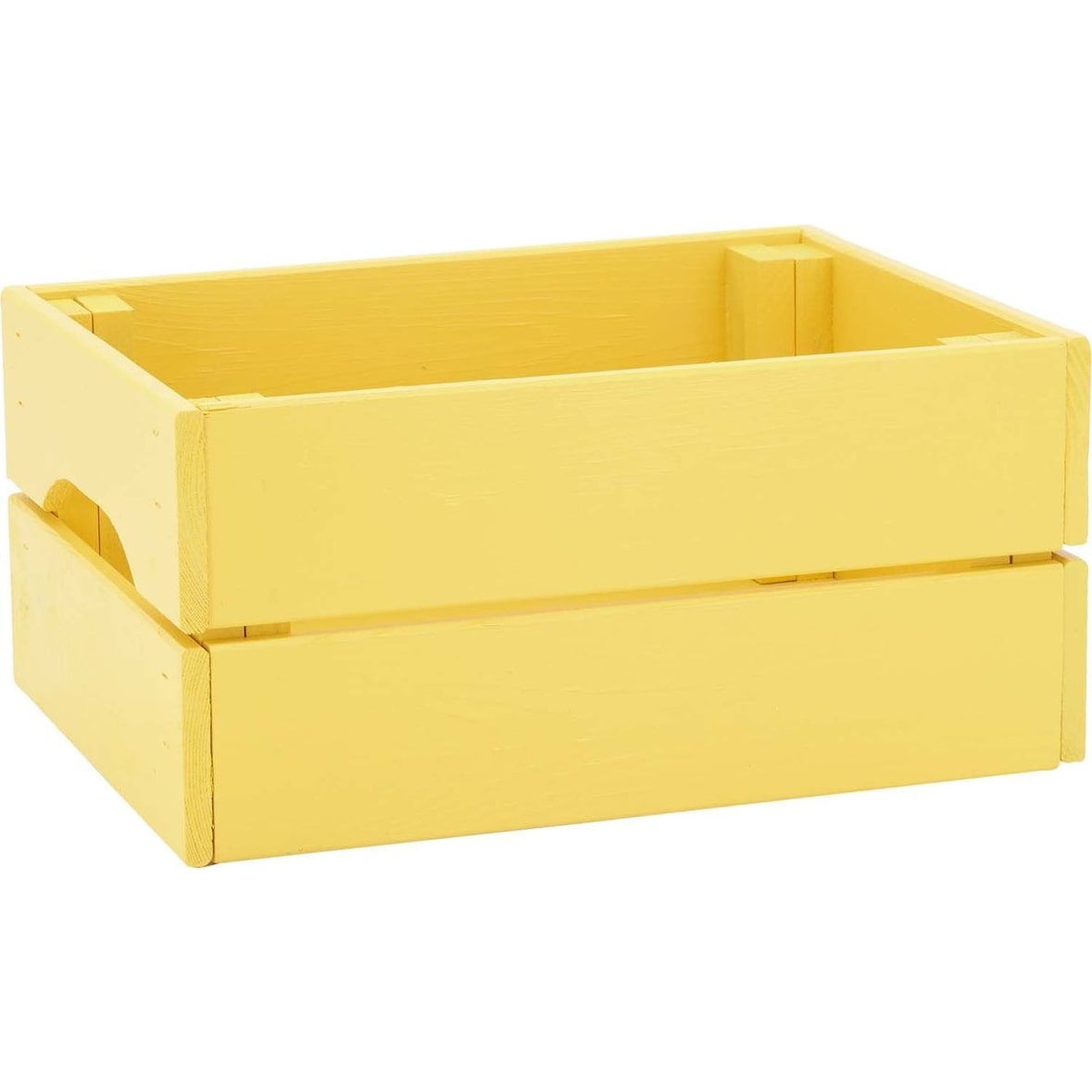 Caisse de rangement en pin petit modèle 31 x 23 x 15 cm Jaune Pinus