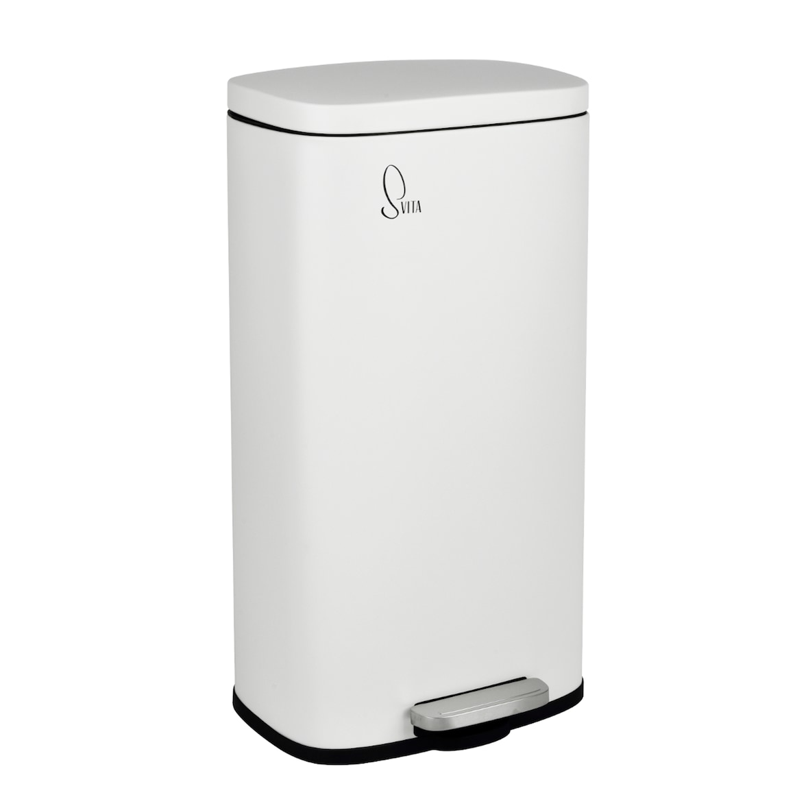 SVITA TQ30 Mülleimer weiß 30L Treteimer Abfallbehälter Softclose Deckel