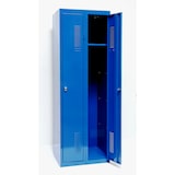 thumbnail of SPIND (Doppelspind 2 Abteil) 180x60 cm, 2 Böden, Vorhängeschloss, blau (Schließfachspind, Garderobenschrank Umkleidespind, Garderobenspind)