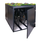 thumbnail of 2er-Fahrradgarage mit Pflanzkasten HWC-L56b, Fahrradbox, abschließbar verzinkter Stahl 125x113x208cm ~ anthrazit