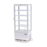 thumbnail of Maxima - Koelvitrine 9400810 98L Wit met glas aan 4 zijden, ventilator, LED, slot, 0-12 C, R600a - 42.8x38.6x111 cm