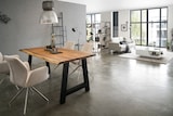 thumbnail of SalesFever Tisch Akazie 180x90 cm Massiv | Natur Baumkante 3,5 cm stark | mit A-Gestell Schwarz