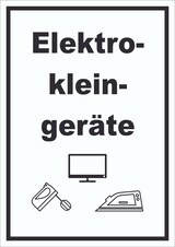 thumbnail of Elektrokleingeräte Mülltrennung Schild Text Symbol Haushaltsgerät hochkant A0 (841x1189mm)