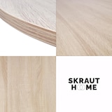 thumbnail of Ronde eettafel, ZEN Model, Woonkamer, 90x90x77cm, voor 4 personen, Eik kleur afwerking, Zwart mat gelakte kleur metalen poten _ ZENIIRONG