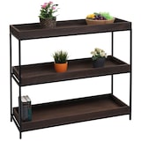 thumbnail of Regal HWC-K71, Standregal Pflanzregal Bücherregal, Holz Metall 3 Ablagen 90x100x35cm ~ dunkelbraun