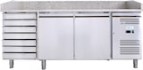 thumbnail of Pizzatheke 2 Türen + 7 Schubladen. Platte aus Granit. Automatische Abtauung. Temperatur -2°C/+8°C. Abmessungen (BxTxH) 202x80x100 cm. G-PZ2610TN-FC