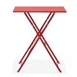 thumbnail of Table de jardin pliante bistrot en acier rouge - Oviala