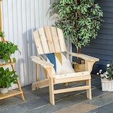 thumbnail of Outsunny silla Adirondack de madera silla de jardín con asiento extra ancho carga 150kg para patio terraza balcón 78x89x88cm natural