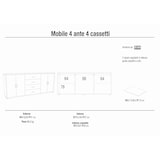 thumbnail of SARMOG MOBILE 4 ANTE 4 CASSETTI KIT L203 P41 H84 in truciolare nobilitato color cemento e ossido bianco