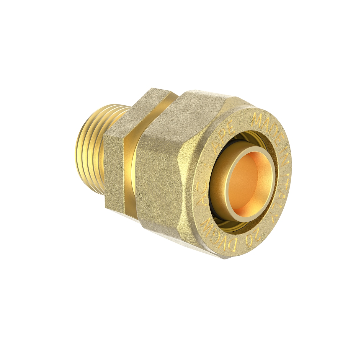 MS Übergangsstück, vernickelt, 16 mm x 1/2"AG, Klemmfitting für MSVR, Fittings, wasseranschluss