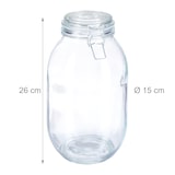 thumbnail of Relaxdays Einmachglas, 3 Liter, mit Deckel & Bügelverschluss, Einkochen & Aufbewahren, Bowle, Vorratsglas, transparent