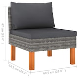 thumbnail of vidaXL Mittelsofas 2 Stk. Poly Rattan und Eukalyptus Massivholz