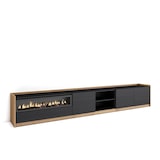 thumbnail of TV-Meubel, Lowboard, Woonkamer, Eetkamer, 310x50x37 cm, Voor tv's tot 80", Elektrische haard, Moderne stijl, Zwart/Eiken