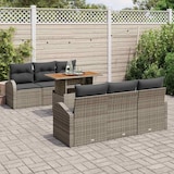 thumbnail of vidaXL Garten-Sofa-Set mit Speicher 7 pcs Grau Poly Rattan