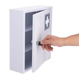 thumbnail of Relaxdays Medizinschrank, abschließbar, 3 Fächer, HxBxT: 36 x 31,5 x 10 cm, für Medikamente, Arzneischrank, weiß/grau