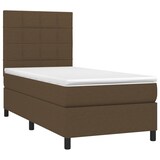 thumbnail of vidaXL Boxspringbett mit Matratze & LED Dunkelbraun 90x200 cm Stoff