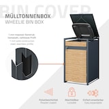 thumbnail of ML-Design Mülltonnenbox 1er Anthrazit-Holzoptik, 1×240L, 68×80×116 cm, Stahl, wetterfest & abschließbar, Müllbox mit Klappdeckel/Tür