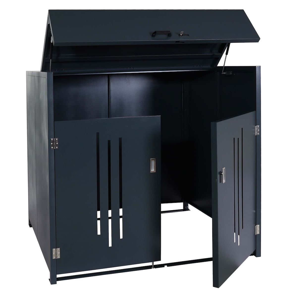 Müllcontainerverkleidung HWC-M54, Müllcontainerbox Industrie-Abfallcontainer, Container bis 1100L 154x160x136cm, Stahl