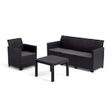 thumbnail of Salon de jardin modulable en résine imitation rotin tressé - Noir -   - 4 personnes - MARIE KETER