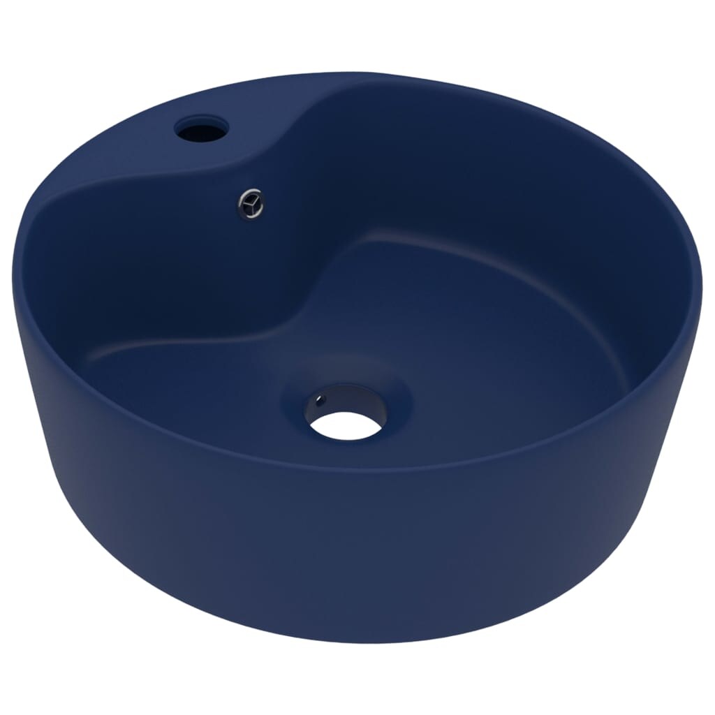 vidaXL Luxus-Waschbecken mit Überlauf Matt Dunkelblau 36x13 cm Keramik