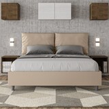 thumbnail of Letto senza rete imbottito 160x210 similpelle tortora Antea